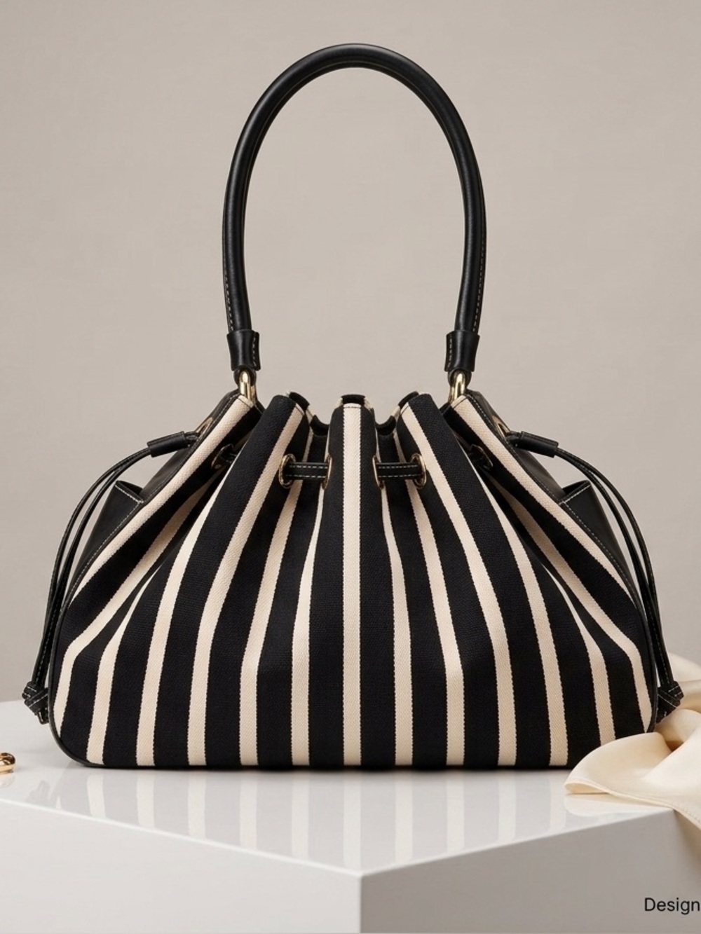 Authentic Kate Spade New York Striped Black and Cream Y2K bag.